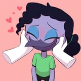 Touching Violet&#039;s cheeks