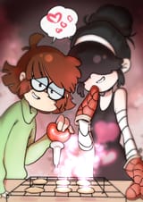 3470 - 2018 artist_anon334 baking character_lisa_loud character_lucy_loud hearts love_potion