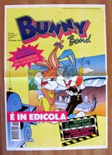 s-l1600 (1) Locandina Pubblicitaria da Edicola BUNNY BAND - Warner Bros, 1992 - 45x65