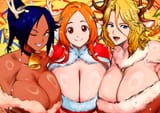 __shihouin_yoruichi_inoue_orihime_and_matsumoto_rangiku_bleach_drawn_by_kyuugata__5f465ffe93fba01253ac42b48ce73de6