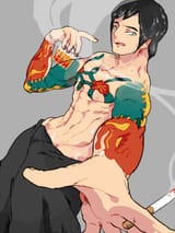 hun shirtless and scotch