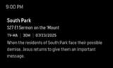 South Park sermon on the mount