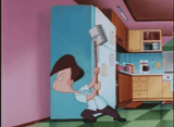 Dino behind a fridge how scary