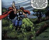 Thor carries Hulk