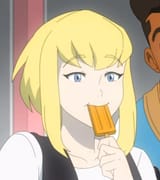 Kara enjoys ice cream