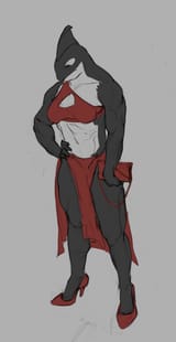 orca vestito rosso