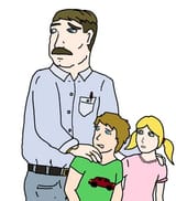 dad walking away from weirdos