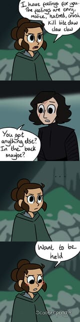 Rey Kylo Ren Comic by scooterpengie