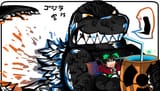 __reiuji_utsuho_and_godzilla_touhou_and_1_more_drawn_by_kunitori__f9a0f3786eb82df1268cd0cb50248a08