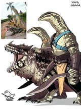 Lizard men and their beast servants