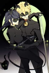 __marinette_dupain_cheng_adrien_agreste_chat_noir_and_lady_noir_miraculous_ladybug_drawn_by_ddun_ddara__2da9a56470409f4bb336945d49473b05