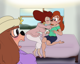 Peg showing Stacey what a real Lesbian kiss is_