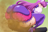 cure macaron, kirakira precure a la mode, , fart, looking back, squatting, 1girl s-4097725813