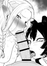 elf+catgirl blowjob