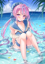 JPG VERSION yande.re 1000875 bikini hololive minato_aqua null_illust swimsuits wet