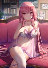 yande.re 713500 azur_lane bra lingerie pantsu panty_pull perseus_(azur_lane) satomi_(745684552) see_through tattoo thighhighs