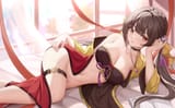 yande.re 1113850 asian_clothes bra garter honkai__star_rail mu_xue nopan open_shirt sushang