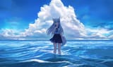 JPG VERSION yande.re 1057861 animal_ears kitsune landscape nay seifuku tail wet