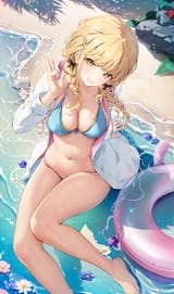 COMPRESSED VERSION yande.re 1181843 bikini fujita_kotone gakuen_idolm@ster houkisei open_shirt swimsuits the_idolm@ster wet