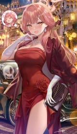 JPG VERSION yande.re 1156324 blue_archive dress halo horns no_bra onikata_kayoko rikuhachima_aru torino_akua