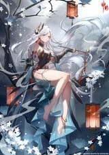 yande.re 1073403 asian_clothes garter genshin_impact no_bra see_through shenhe yolanda