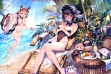 COMPRESSED VERSION yande.re 1199190 animal_ears bikini bunny_ears bunny_girl chibi garter no_bra see_through swimsuits undressing wet xiangchi_zhubijin