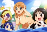 e - 1932284 - ______ 4girls age_difference ahoge black_eyes black_hair blonde_hair blue_eyes blue_hair blush brea