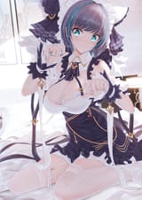 JPG VERSION yande.re 702594 azur_lane bae.c cheshire_(azur_lane) cleavage maid no_bra stockings thighhighs