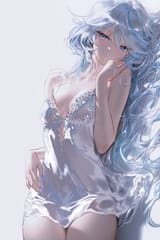 COMPRESSED VERSION yande.re 1214532 furina genshin_impact heterochromia lingerie nixeu no_bra see_through