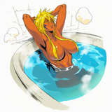 1girl, solo, harribel tier, official art, tite kubo, completely nude, bath, huge s-1228837586