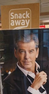 pierce brosnan, architect, snack away