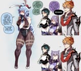 __ganyu_keqing_tartaglia_and_xiao_genshin_impact_drawn_by_nyantcha__48e9617b1149610a7cd87e9136f0d12f