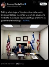 senator randy fine israel cuck flag