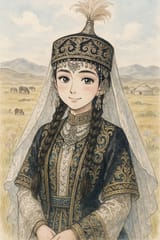 20250611_1808_Kazakh Bride&#039;s Ethereal Portrait_simple_compose_01jxfvvpwse4jshvm7znxtw3ah