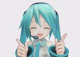 miku happy smile finger guns 1a06b46e4a771b33a1b0c049249e9366