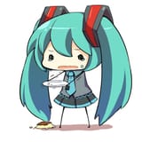miku dropped pudding food sad