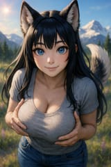 20250618_1745_Dog-Girl Golden Hour Portrait_simple_compose_01jy1vbkt8fbxbaqk3m96pm5ay