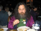 richard stallman in nyc eating a tendie