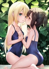 yande.re 1094707 ass loli school_swimsuit swimsuits wet yan_(nicknikg) yuri