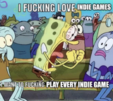 SpongeBob plays indie games