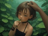 1115001-close up photograph of brown hair, curly-cuteMix1