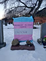 cemetery tomb stone trans flag