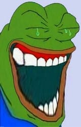 Pepe crying of laughter