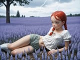 1929003-photograph of red hair, twin braids, bra-cuteMix3