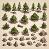 trees rocks
