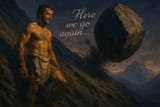 20250703_0146_Sisyphus&#039; Wry Acceptance_simple_compose_01jz6re6q0fpzaddfgyew9nx0d
