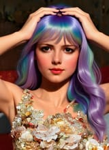 purplehairedornatedress