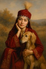 20250705_1450_Kazakh Beauty with Tazy_simple_compose_01jzda4k6zfn999dppf39pnp5v