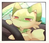 Palworld driving his car