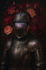 20250706_1334_Cybernetic Knight&#039;s Floral Dream_simple_compose_01jzgg6pwgffdrqmj0dj3ycaxe